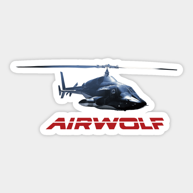 Retro Airwolf Sticker by Treherne